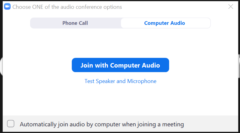 Join with Computer Audio